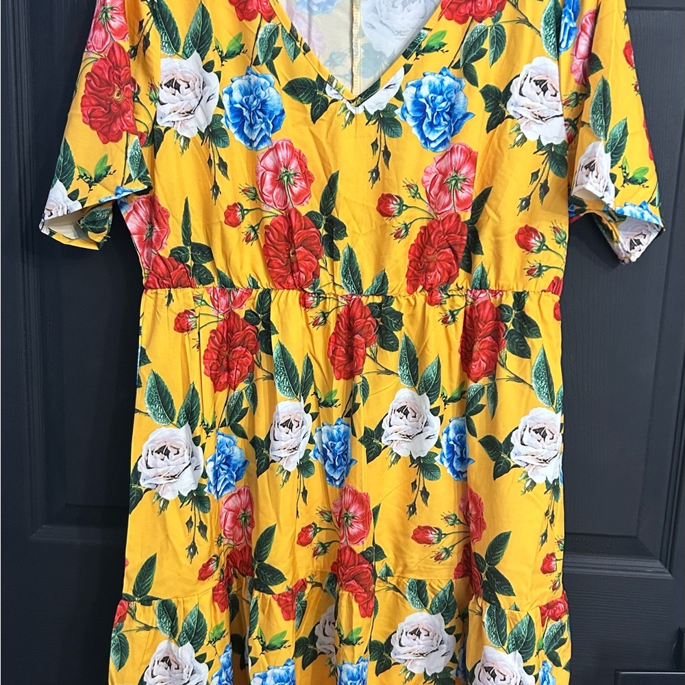 Yellow Sundress with Flutter Sleeves and V-Neck for Casual Wear